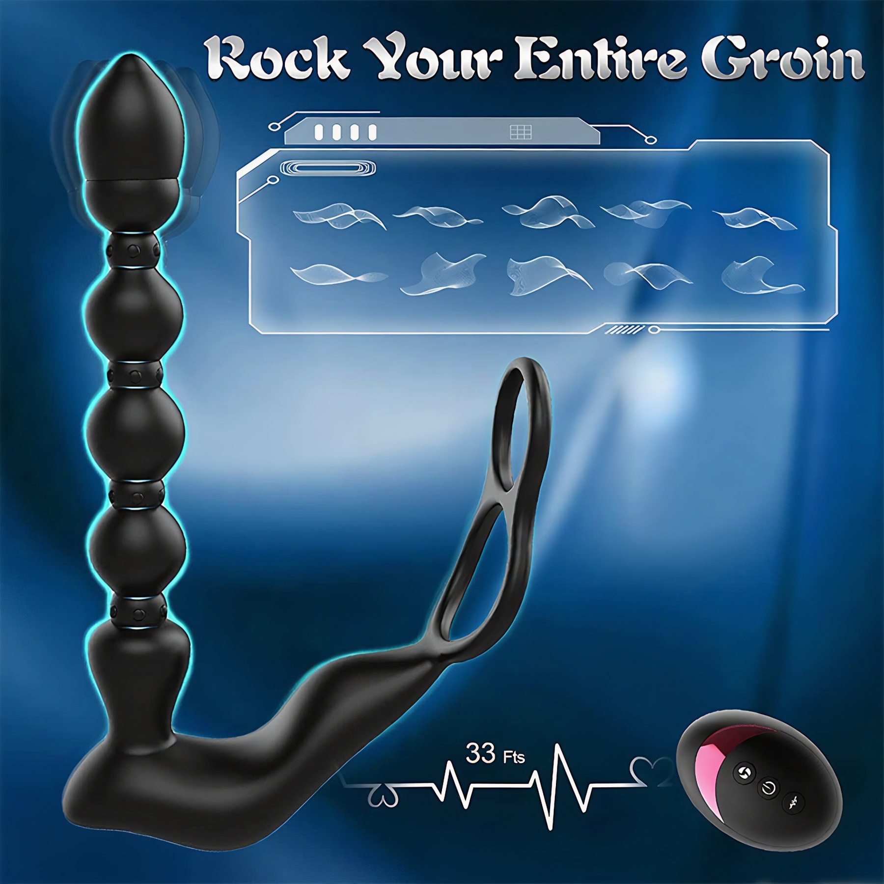 7.3'' Dual-Motor Prostate Massager with Remote Control & Flexible Anal Beads - image 8