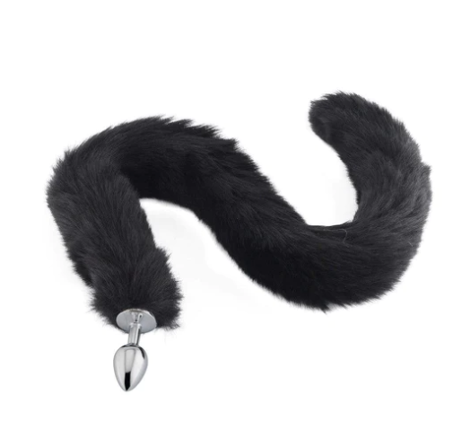 Black Extra Long Fox Cat Tail Plug-WeLovePlugs