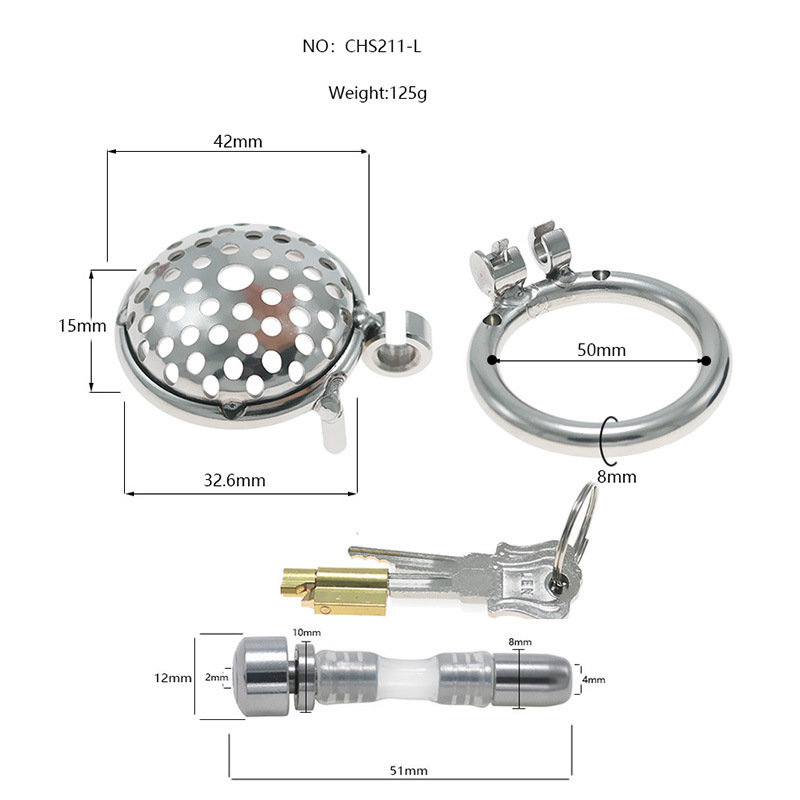 1.28'' Diameter Lightweight Stainless Steel Chastity Cage-WeLovePlugs