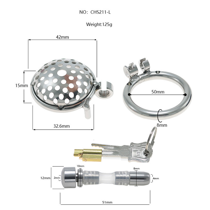1.28'' Diameter Lightweight Stainless Steel Chastity Cage-WeLovePlugs