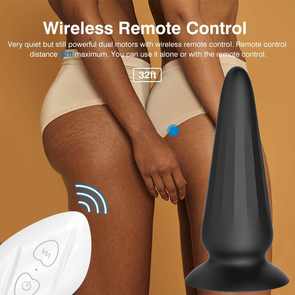 Remote Control Vibrating Butt Plug - Tapered Vaginal Anal Stimulator Prostate Massager