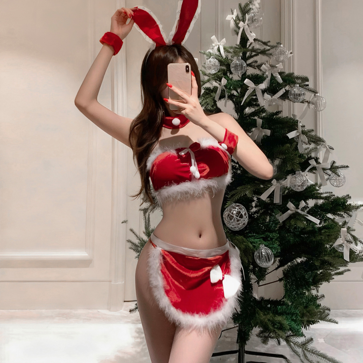 Red Christmas Bunny Lingerie Set - image 6