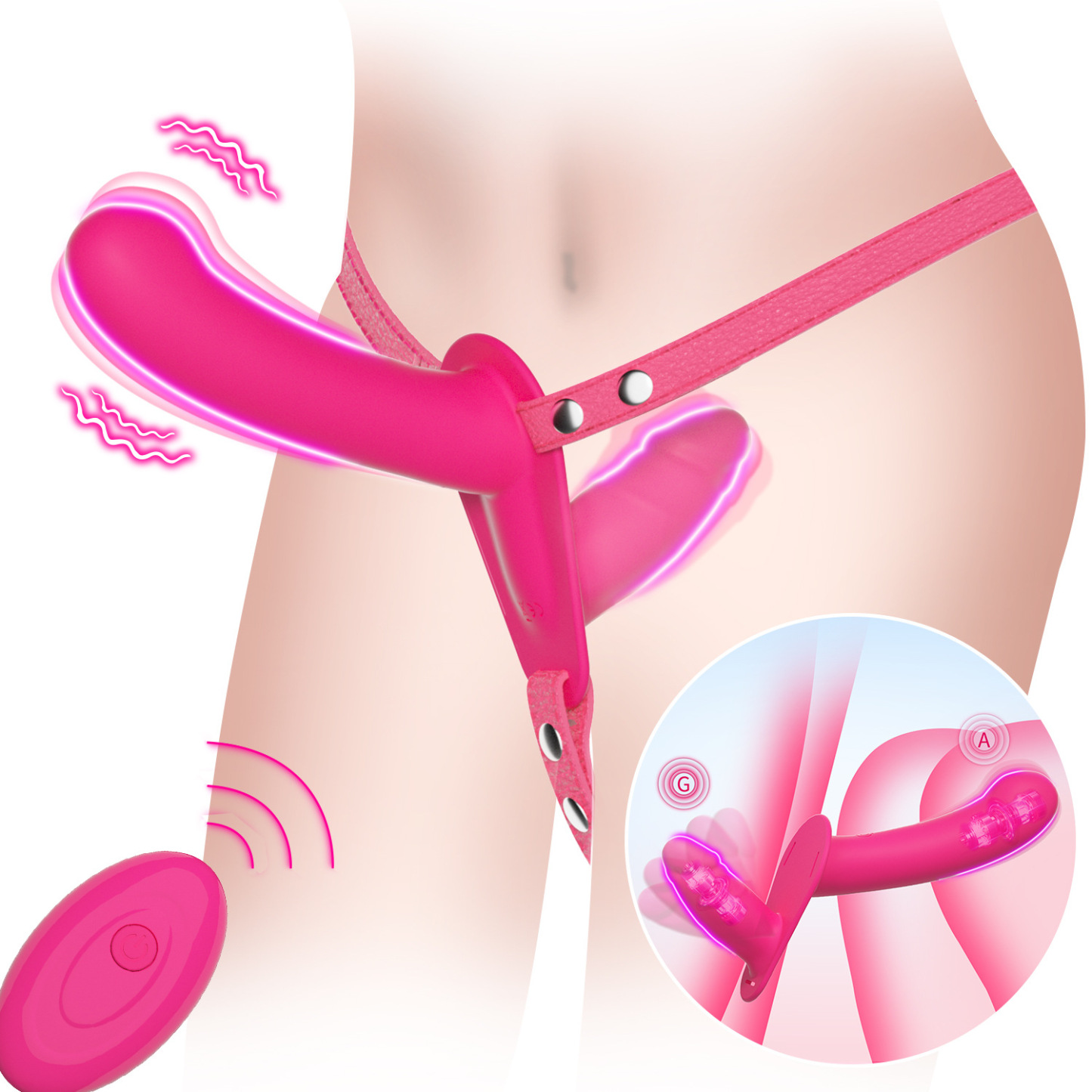 Rechargeable Ultimate Lesbian Strapon Double Dildo