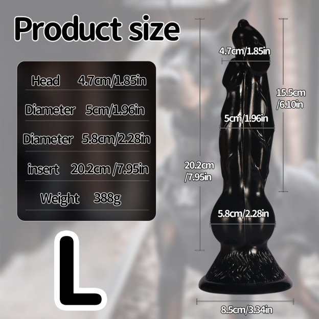 Triple-Knot Canine Fantasy Dildo - Black - L - image 21