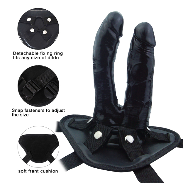 Realistic Suction Cup Double End Strap On Dildo – Wearable & Hands-Free