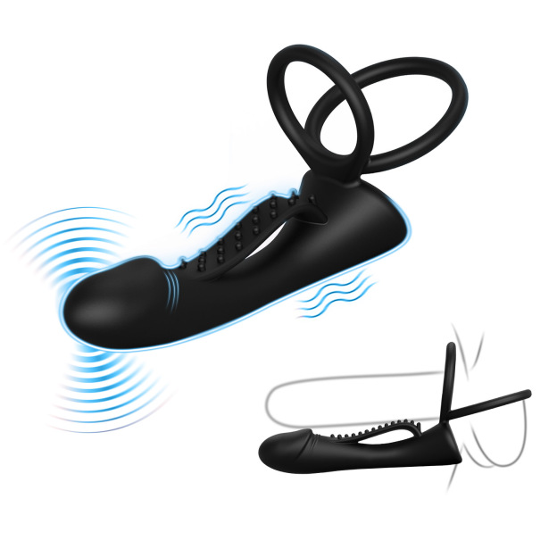 SyncPlay Dual Ring Vibrator App Control Penis Sleeve-WeLovePlugs