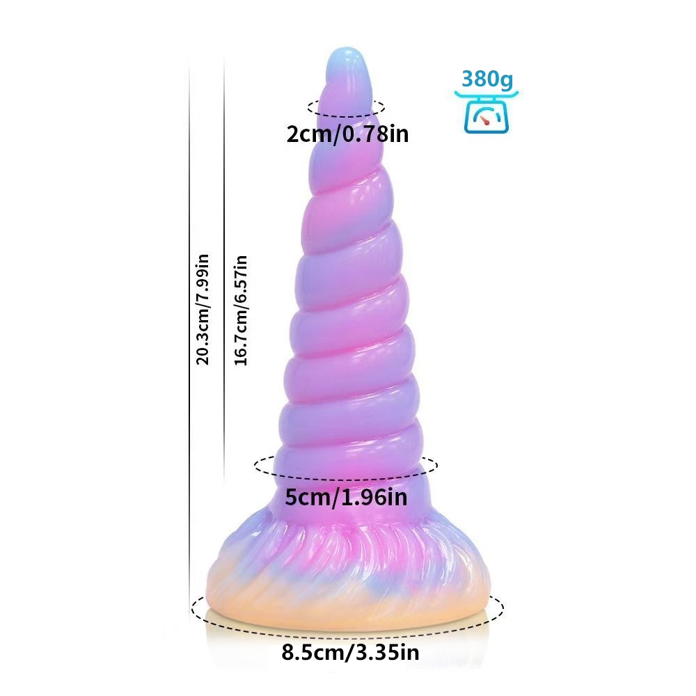 7.99'' Light Up Fantasy Anal Unicorn Dildo with Suction Cup - Multicolor - image 6