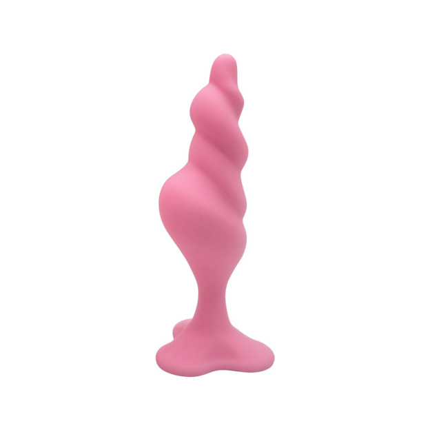 Soft Silicone Anal Plug with Rounded Tip & Flared Base - Pink - S - image 3