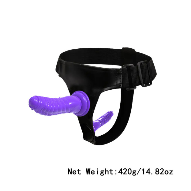 Dual-Sided Silicone Strap On Dildo with Butt Plug-WeLovePlugs