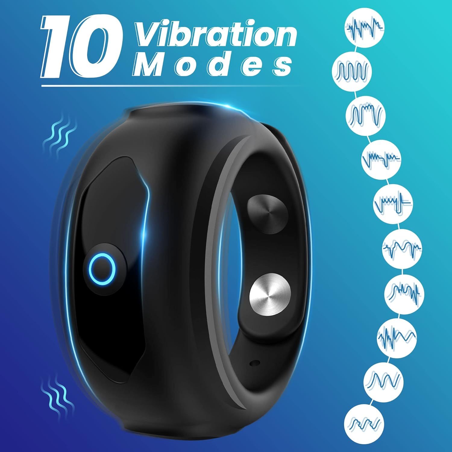 Electric Cock Ring (Delay 10 Vibration Modes+Clitoris Stimulation)-WeLovePlugs