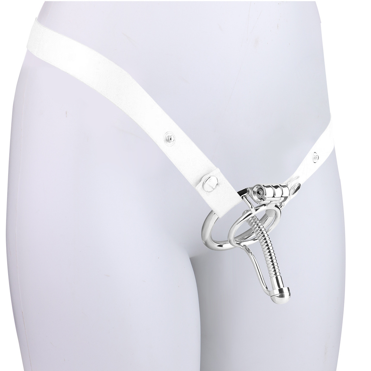 Steel Urethral Chastity Cage With Belt ( 3 Color )-WeLovePlugs