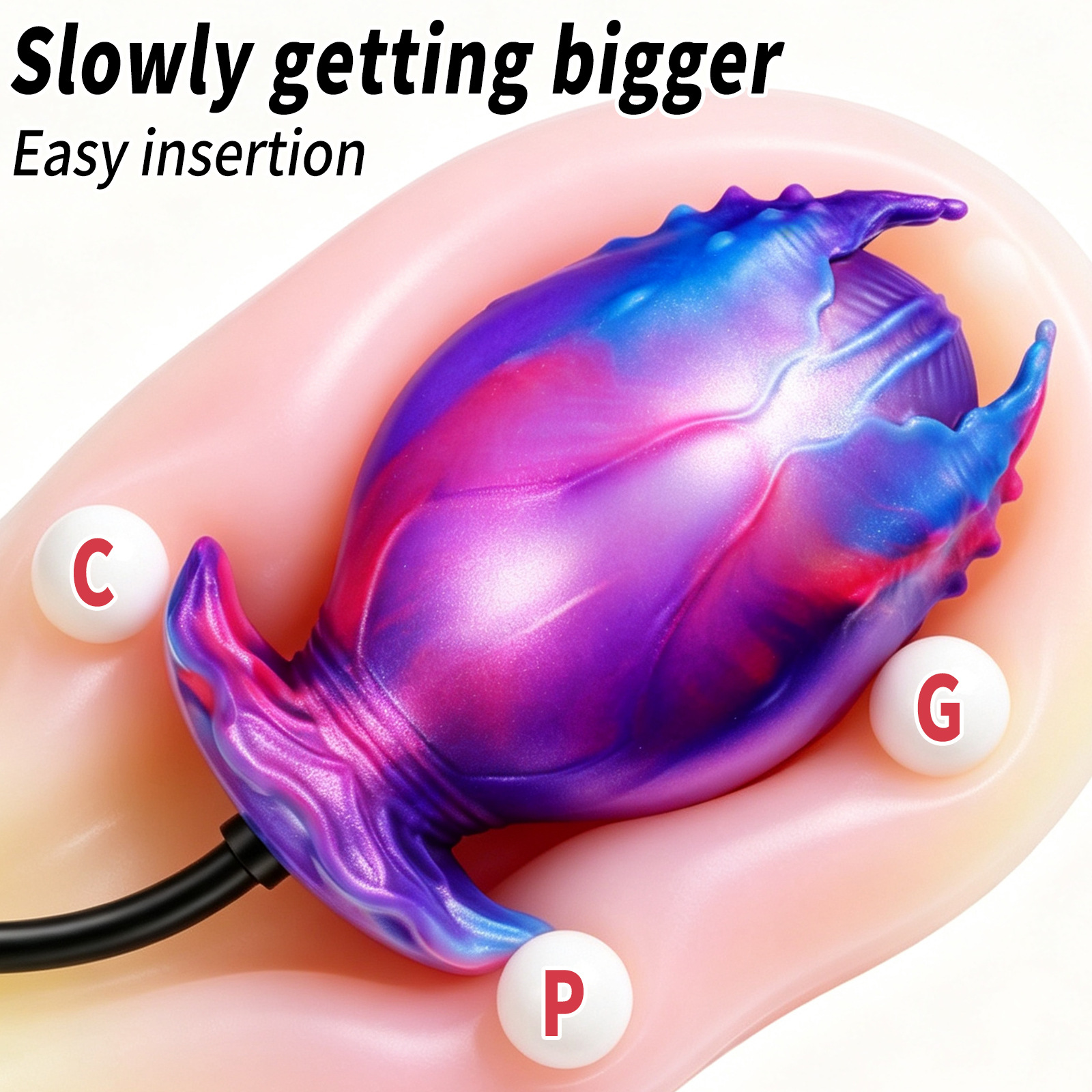 Inflatable Petal-Shaped Silicone Butt Plug with Air Pump - image 1