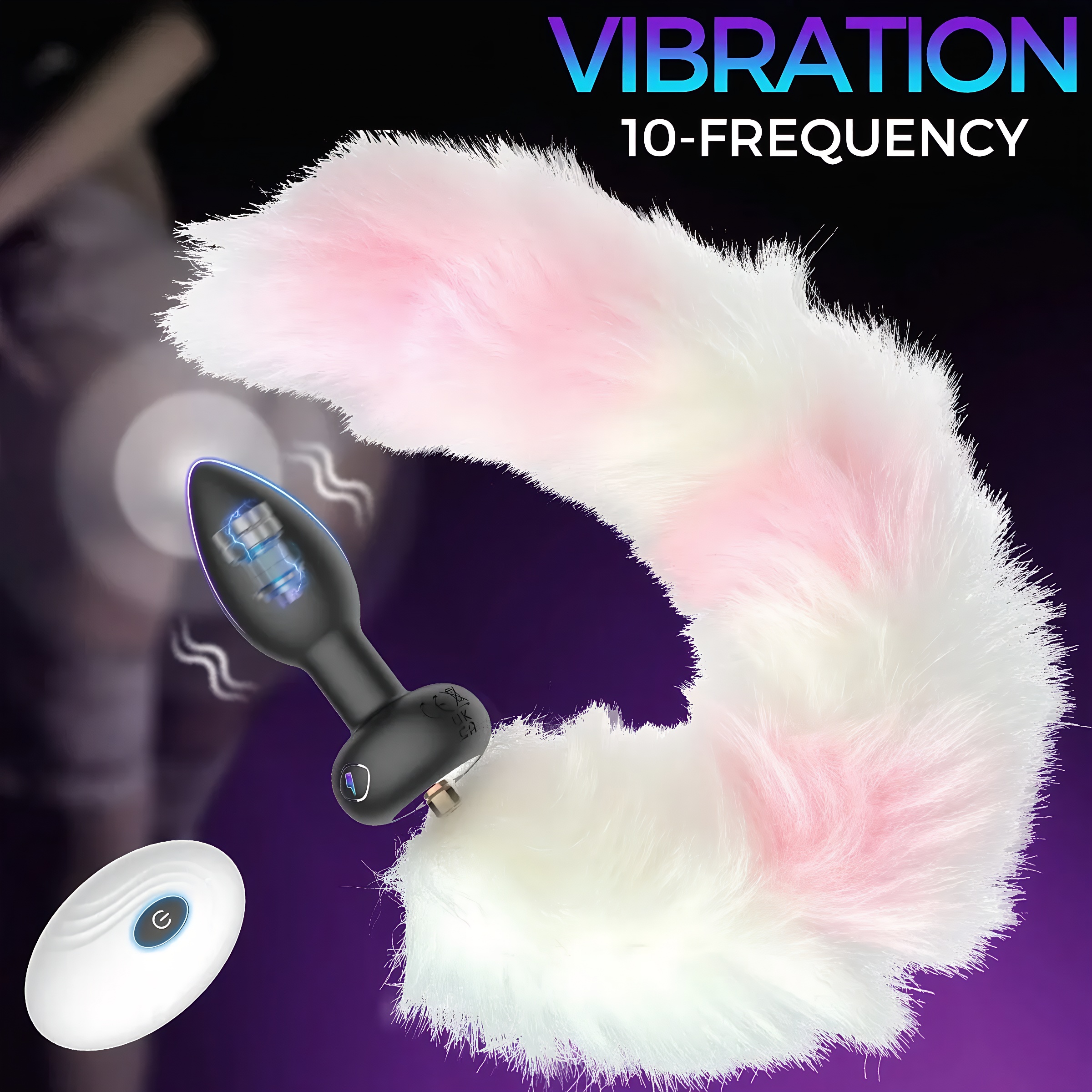 19.68" Long Slim Vibrating Fox Tail Plug With Remote Control - image 2