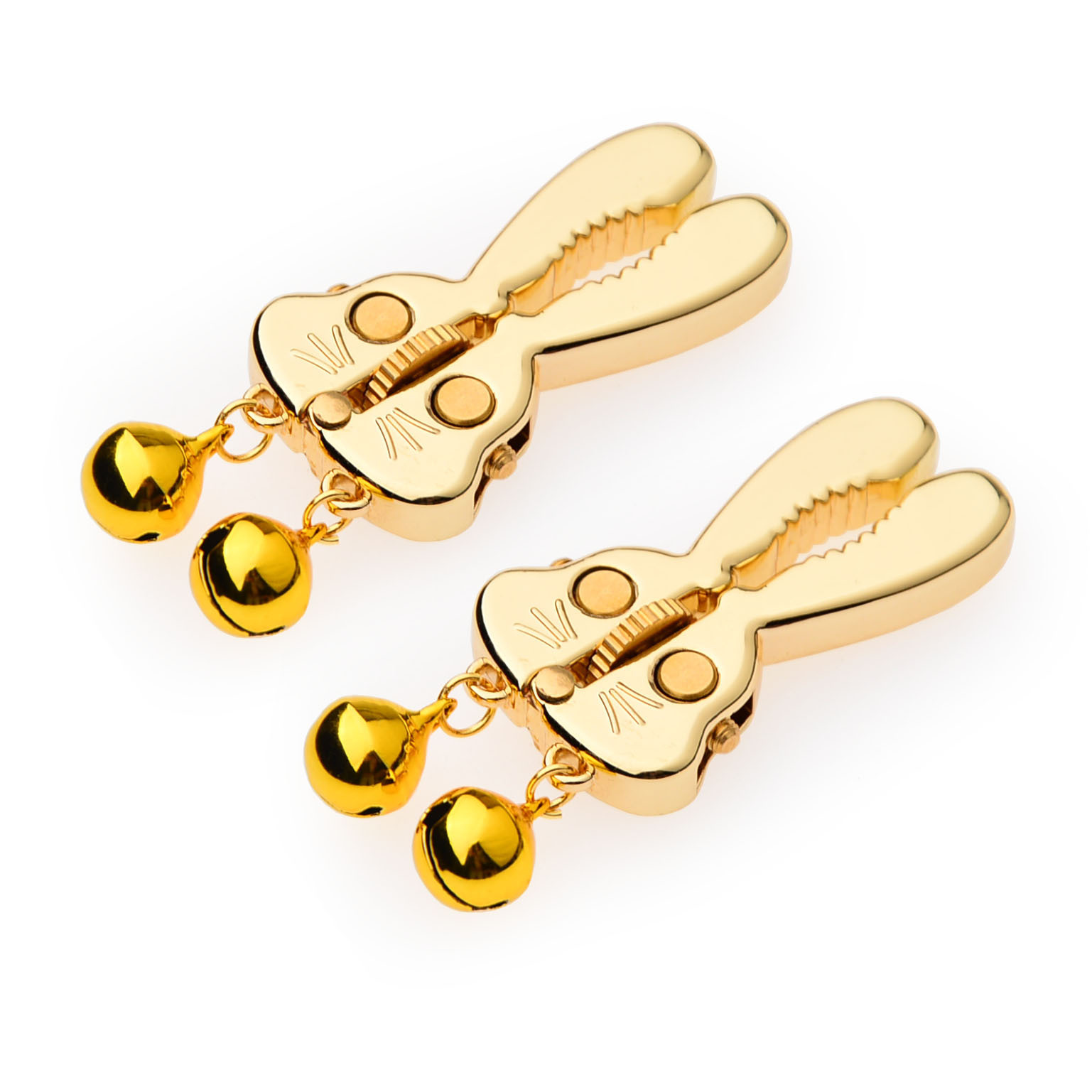 Adjustable Bunny Nipple Clamps – Sensory Play with Bells & BDSM Gear Control-WeLovePlugs