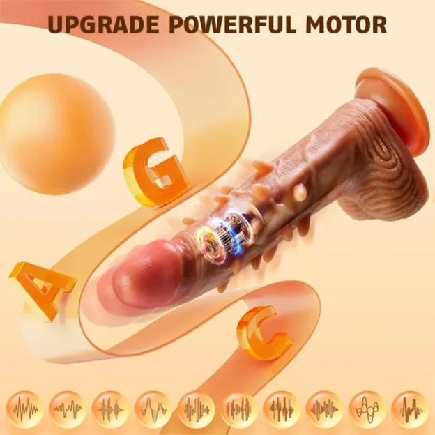 Realistic Thrusting 10 Vibration G Spot Anal Heating Dildo-WeLovePlugs