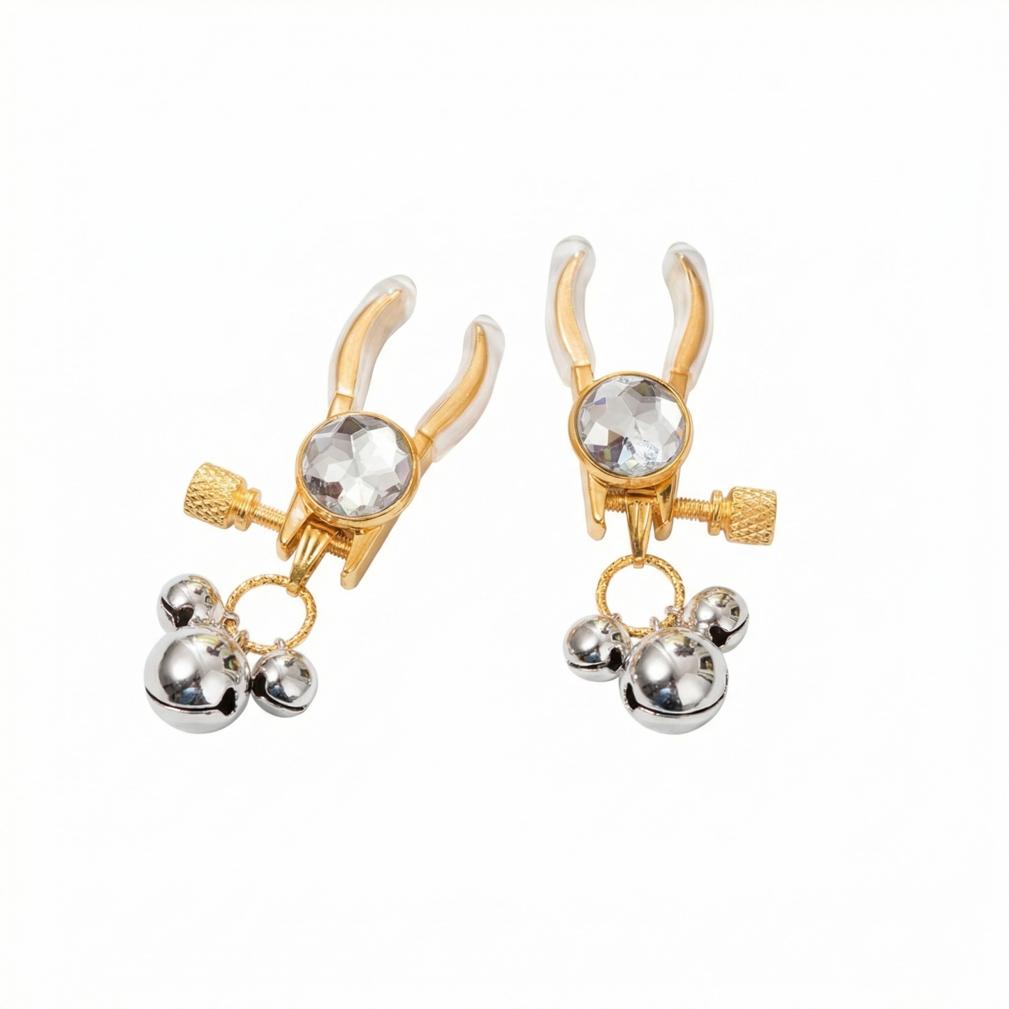 Bells Nipple Clamps Clips Rhinestone - Silver - image 4