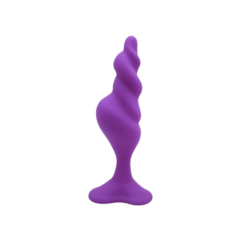 Soft Silicone Anal Plug with Rounded Tip & Flared Base - Purple - S - image 1