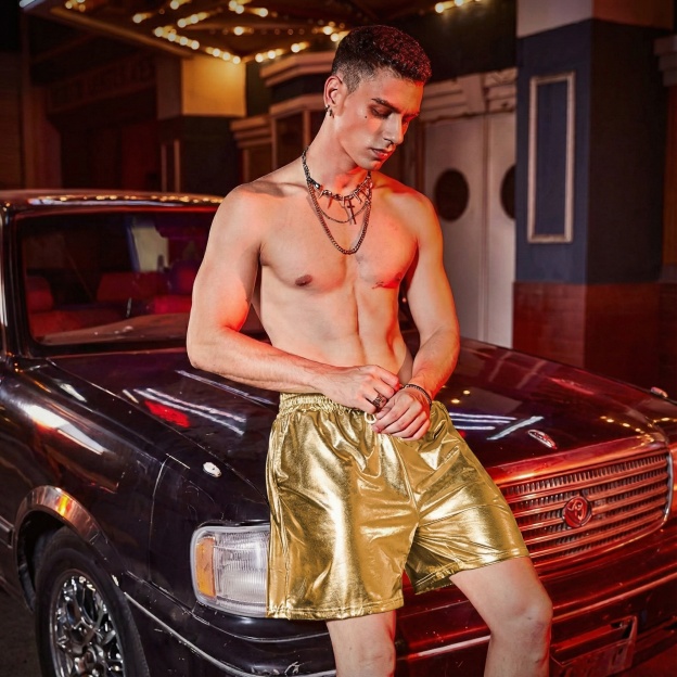 Mens Sexy Shorts Metallic Shiny Short Pants - image 8