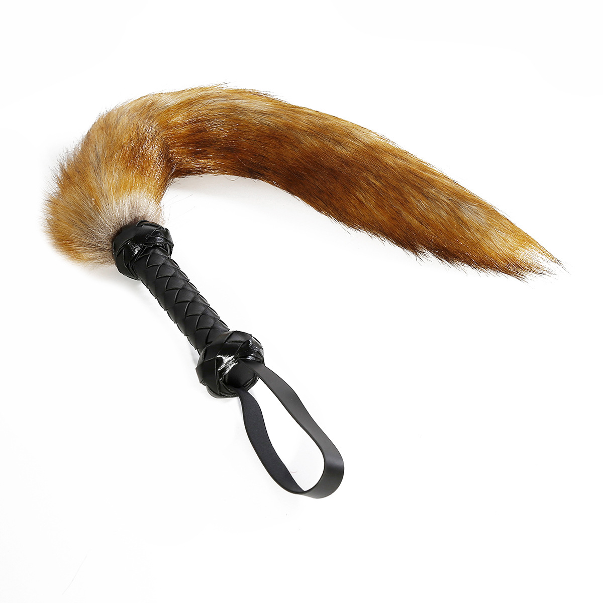SM Soft Fur Fox Whips With Pu Leather Handle-WeLovePlugs