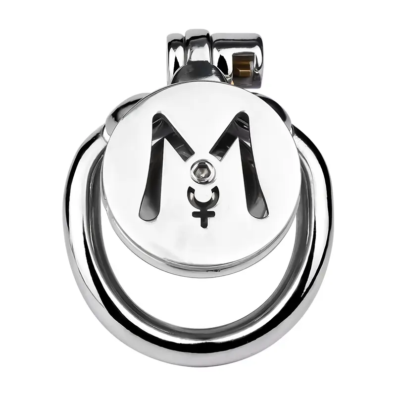 M-shaped Flat Stainless Steel Negative Inverted Chastity Cage Penis Lock Cage-WeLovePlugs