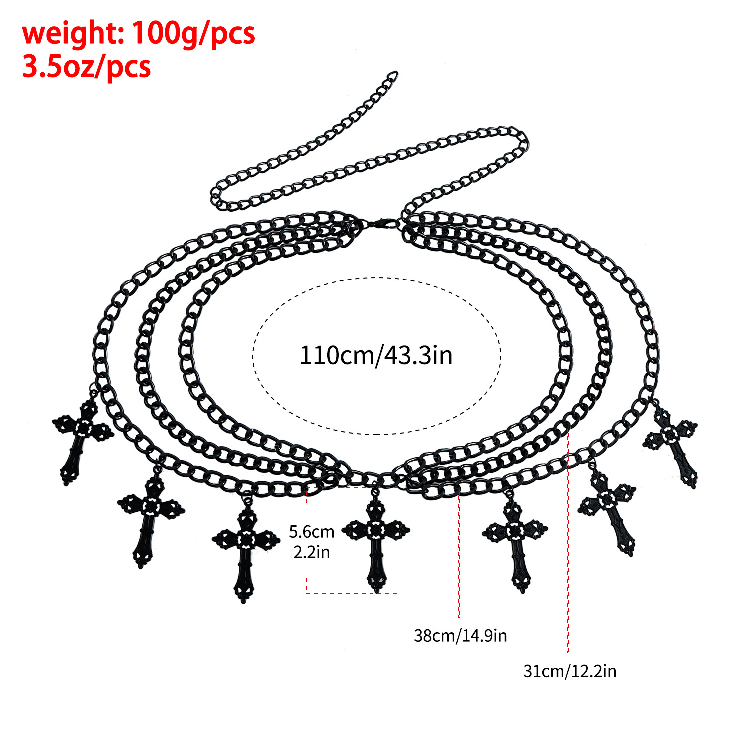Glam Cross Pendant Waist Lingerie Chain – Sexy Layered Body Jewelry-WeLovePlugs
