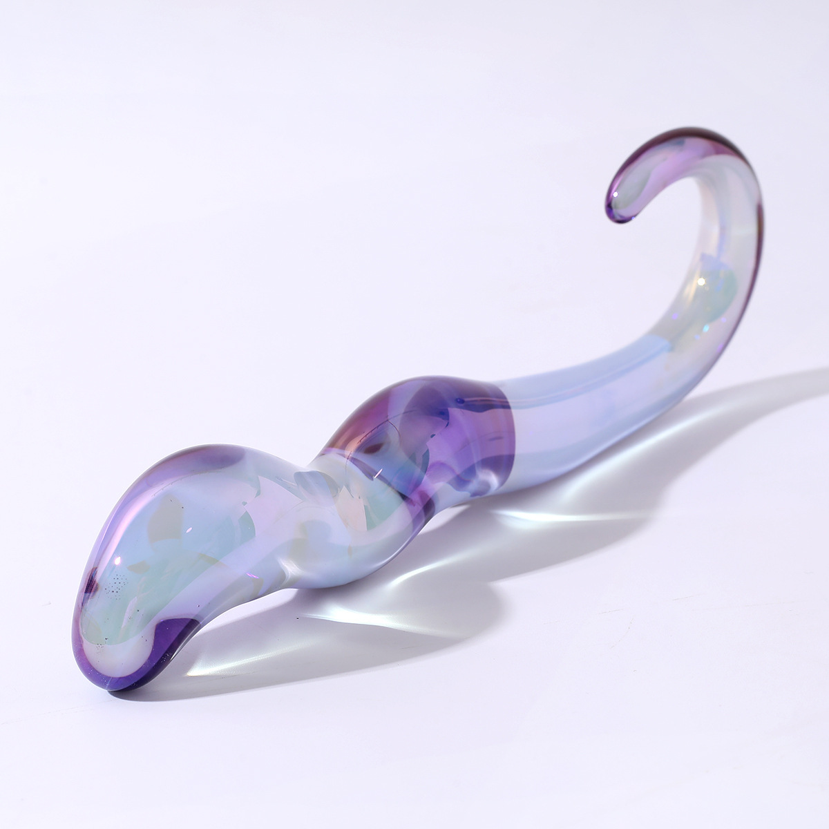 Iridescent Glass G-Spot Dildo Wand – Elegant Body-Safe Butt Plug-WeLovePlugs