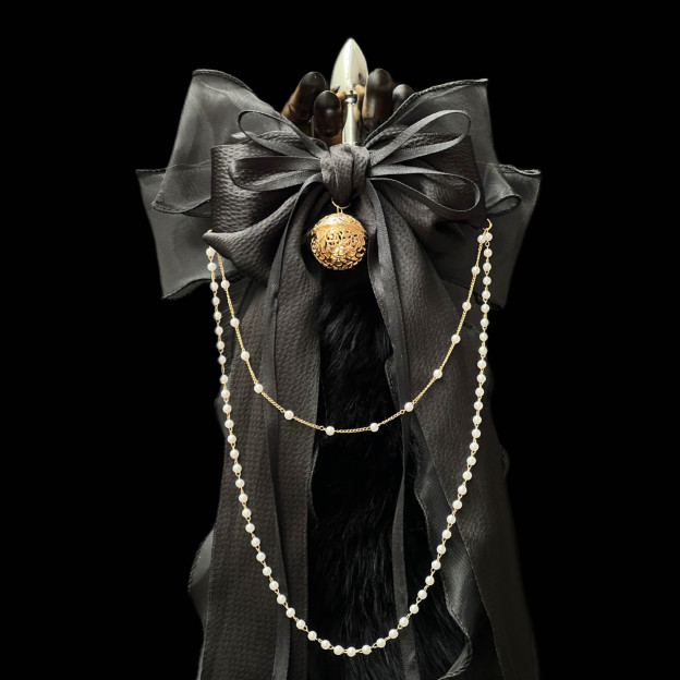 Luxury Fox Tail Plug Set – 15.7" Plush Tail With Pearl Chain & Interchangeable Plug Heads - image 4