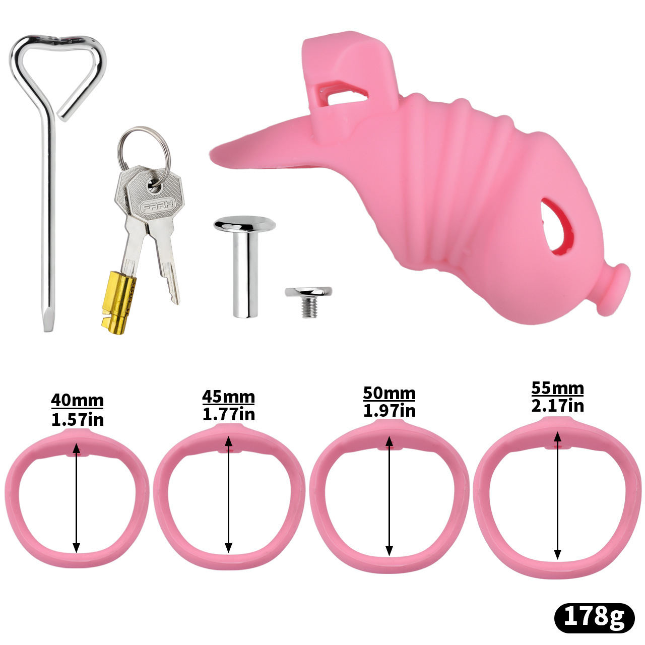 Premium Silicone Chastity Cage with Urethral Tube-WeLovePlugs