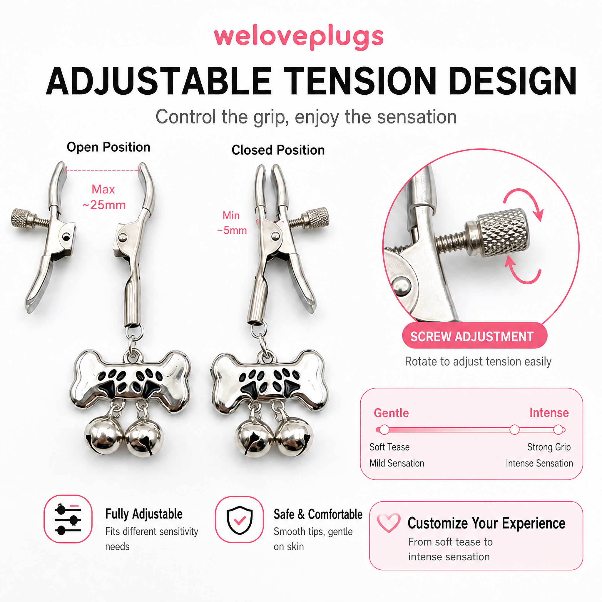 Dog Paw Bell Nipple Clamps - image 2