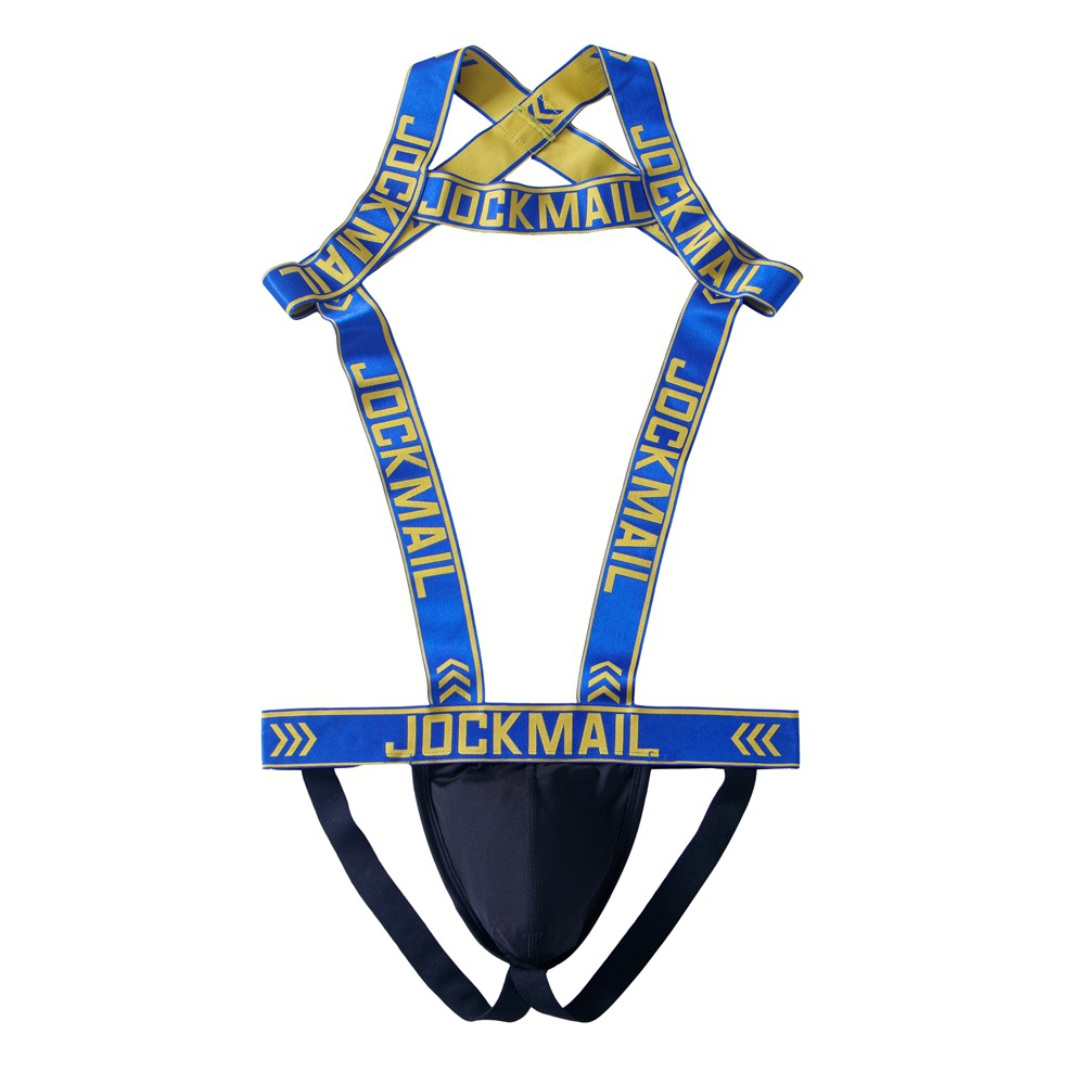 Jockmail Mens Harness With Jockstrap Bodysuit - Blue - XL - image 12