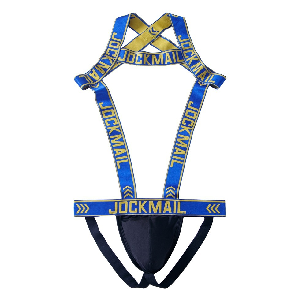 Jockmail Mens Harness With Jockstrap Bodysuit - Blue - XL - image 12