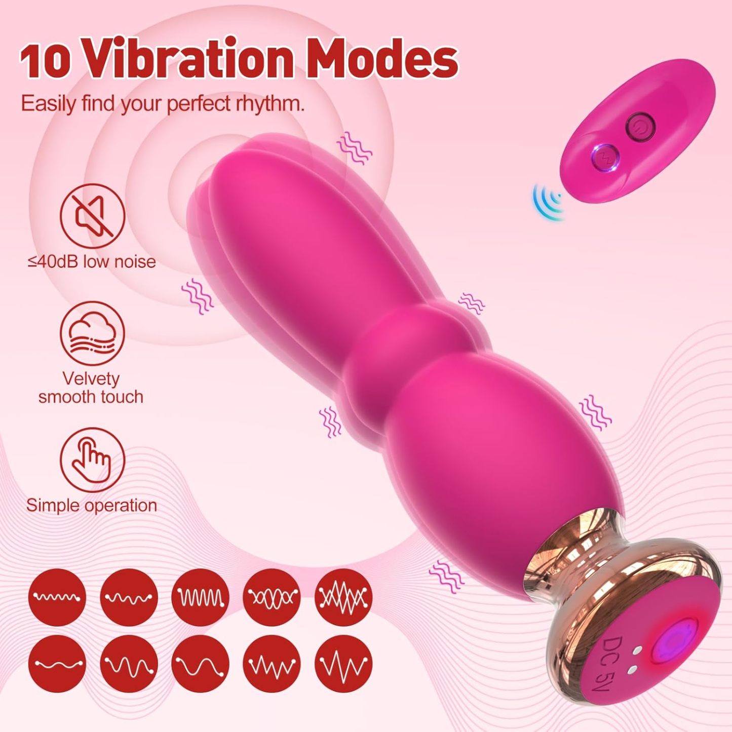 Small Waist G-Spot Vibrator - 10 Modes Waterproof & Remote Control
