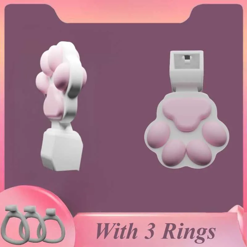 Cute Pink Paw Pad Chastity Cage - image 3