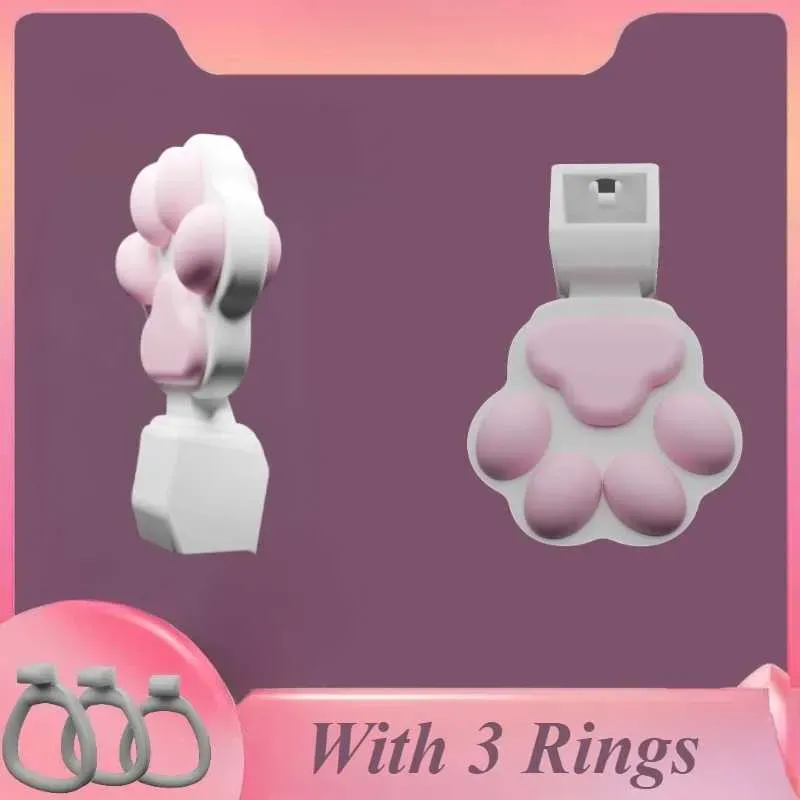 Cute Pink Paw Pad Chastity Cage - image 3