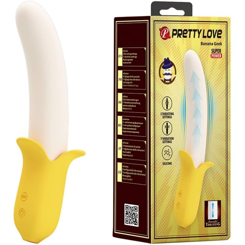 Pretty Love Banana Geek Thrusting Vibrator - Yellow - image 6