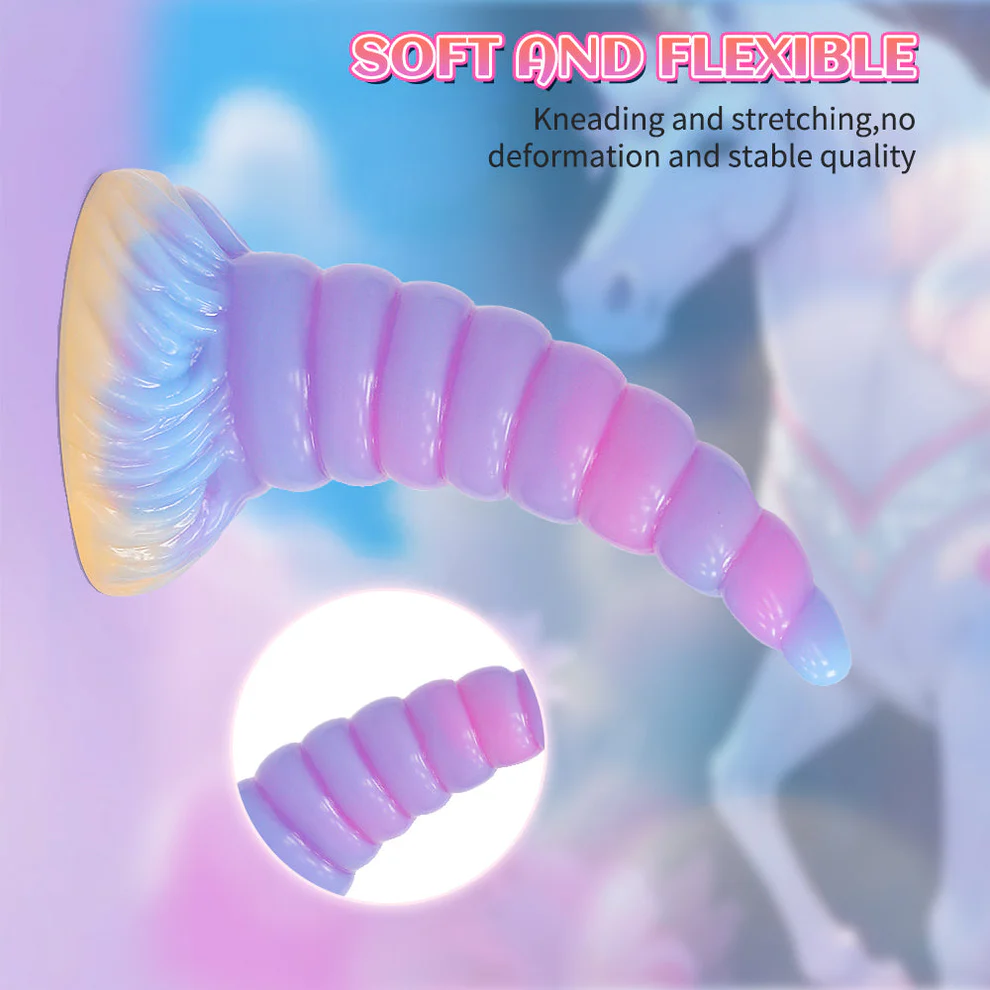7.99'' Light Up Fantasy Anal Unicorn Dildo with Suction Cup - image 4