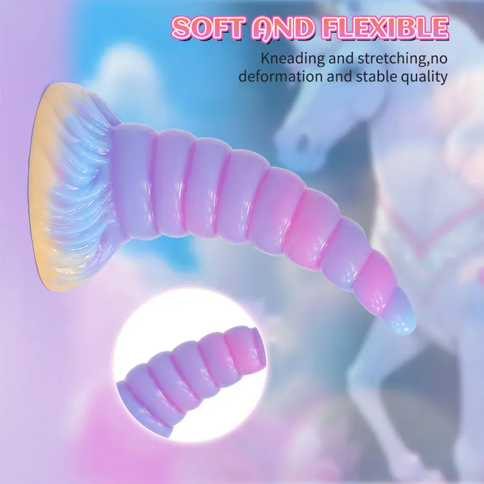 7.99'' Light Up Fantasy Anal Unicorn Dildo with Suction Cup - image 4