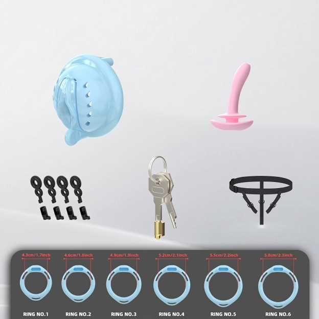 Aegis Flex Magnetic Silicone Chastity Cage - Blue - image 5