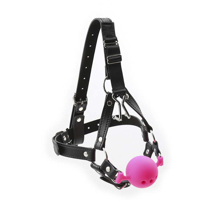 Adjustable Breathable Mouth Ball Gag with Nose Hook BDSM Control