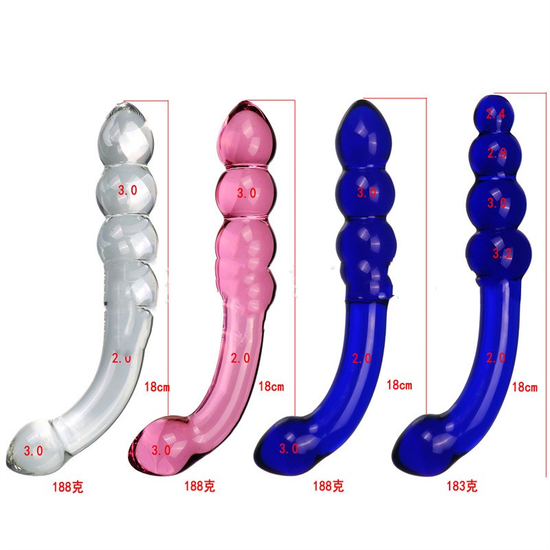 Spectrum Double Sided Dildo Ribbed G-Spot Glass Dildo  WeLovePlugs