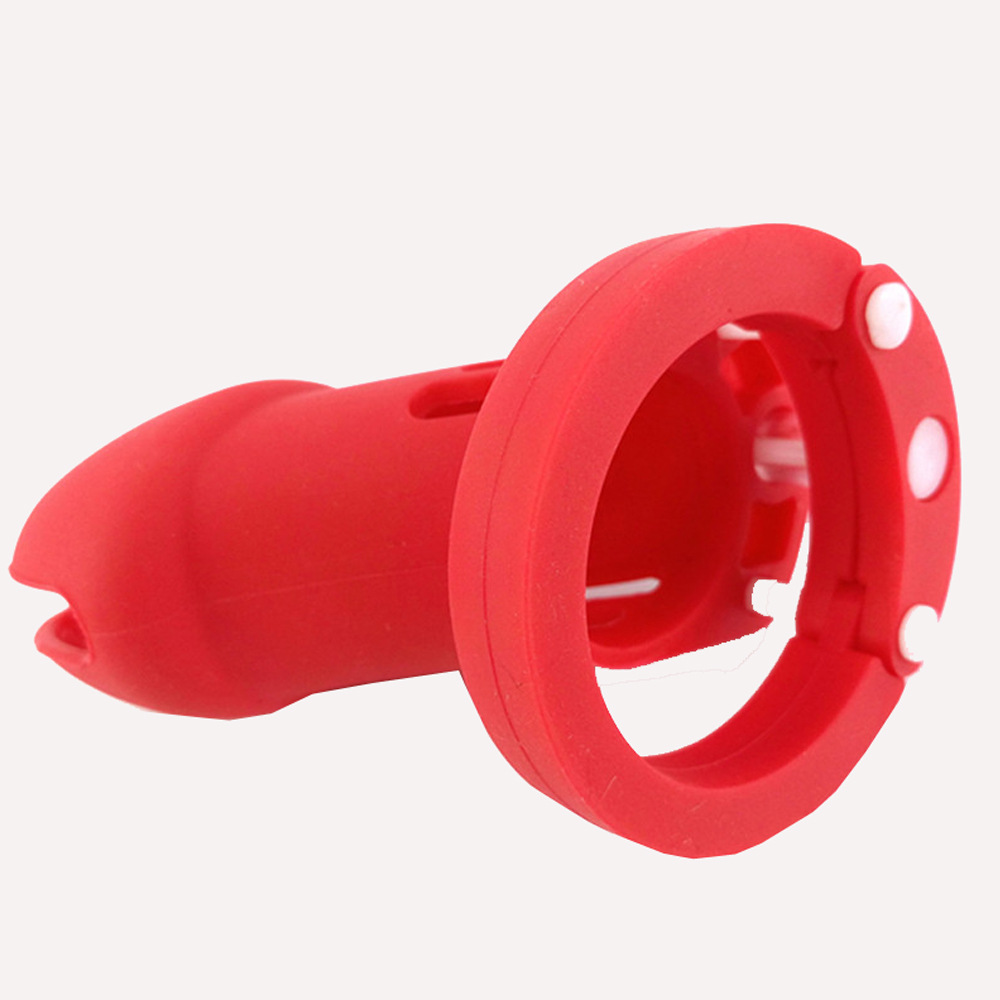 Red Silicone Chastity Cage -WeLovePlugs