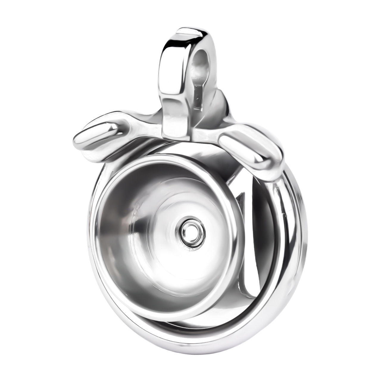 M-shaped Flat Stainless Steel Negative Inverted Chastity Cage Penis Lock Cage-WeLovePlugs