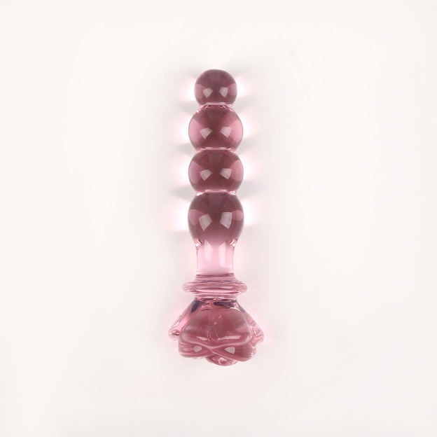 Pink Rose Glass Dildo - A - image 4
