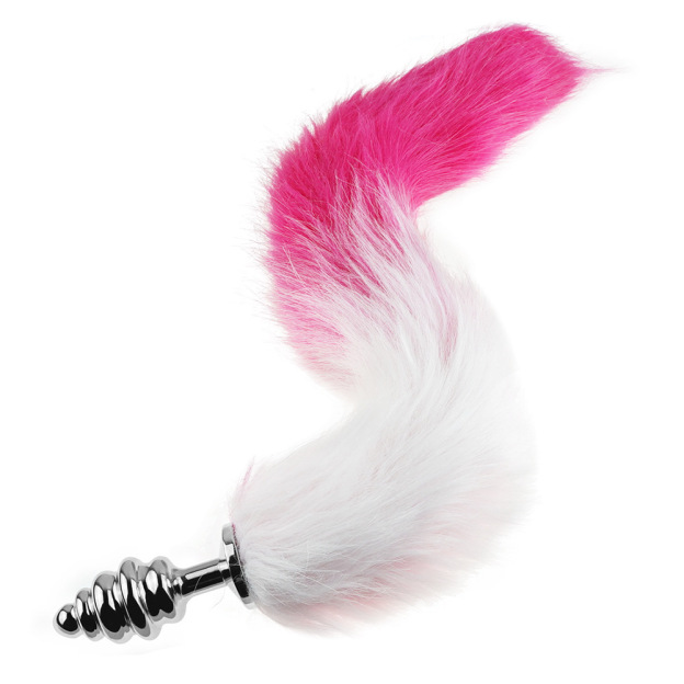 15.75'' Slim Fox Tail Butt Plug – 1.14'' - Pink - image 4