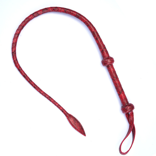 Crimson Dragon Tail Vegan Leather Whip - Red - image 3