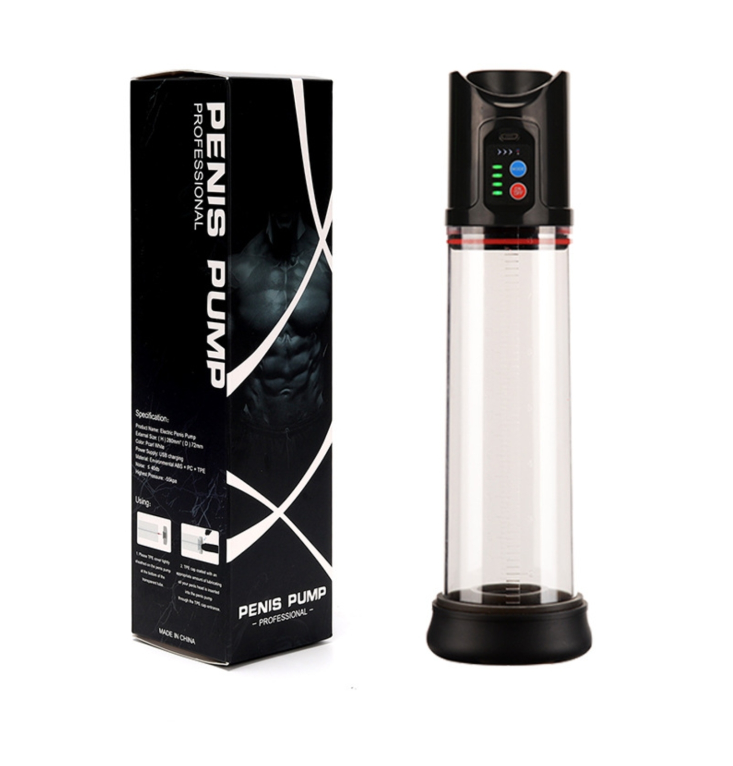 USB Rechargeable Penis Pump Masturbator Stroker -WeLovePlugs