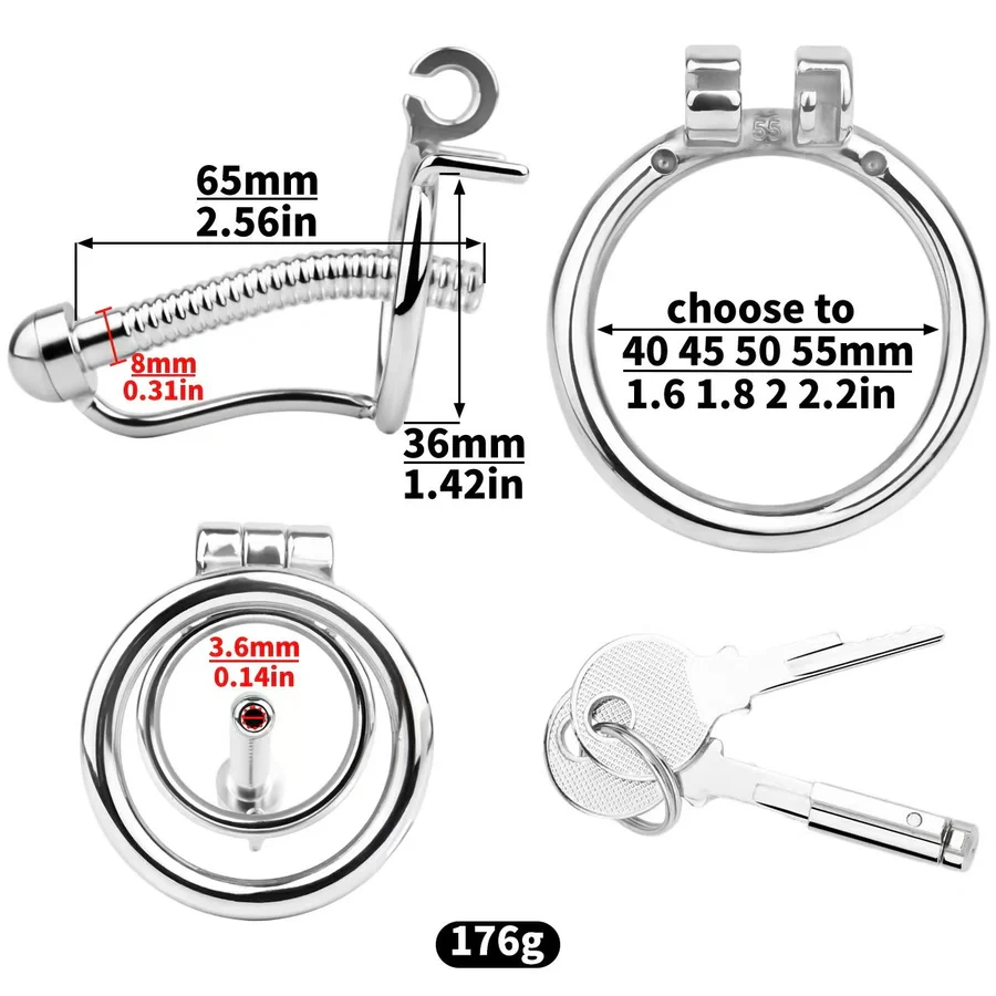 Steel Urethral Chastity Cage With Belt ( 3 Color )-WeLovePlugs