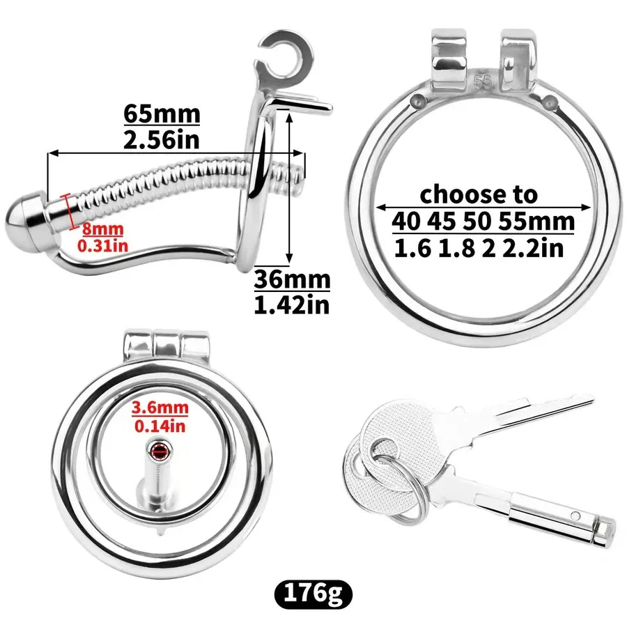 Steel Urethral Chastity Cage With Belt ( 3 Color )-WeLovePlugs