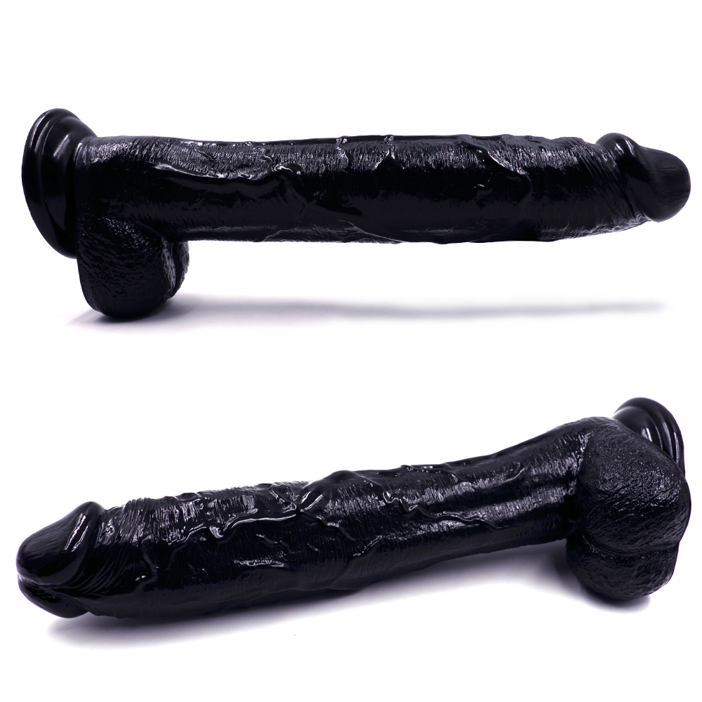 Realistic Silicone Extra Long 12-inches Big Dildo with Balss & Suction Cup