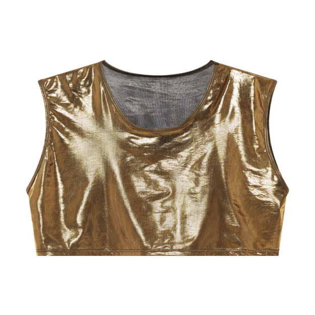 Faux Leather Cropped Tee - image 5